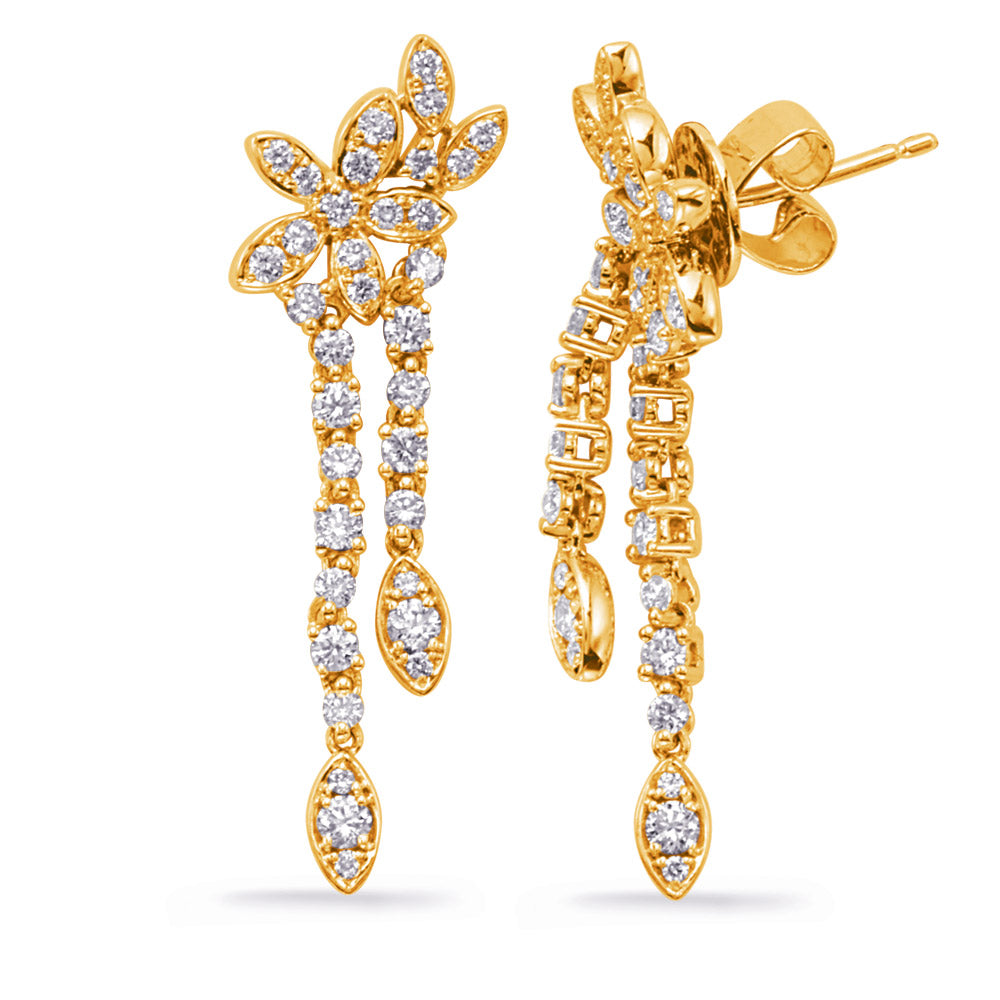 Yellow Gold Diamond Earring - E8054YG