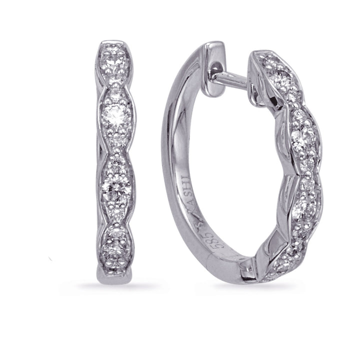 White Gold Diamond Earring - E8059WG