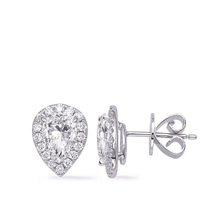 White Gold Diamond Stud Earring - E8063-5X3MWG