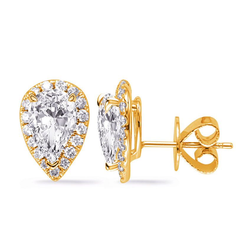 Yellow Gold Diamond Stud Earring - E8063-8X5MYG