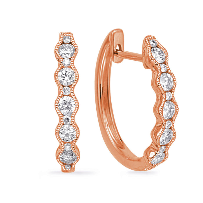 Rose Gold Diamond Earring - E8065RG