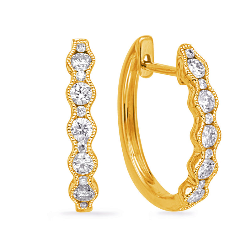 Yellow Gold Diamond Earring - E8065YG