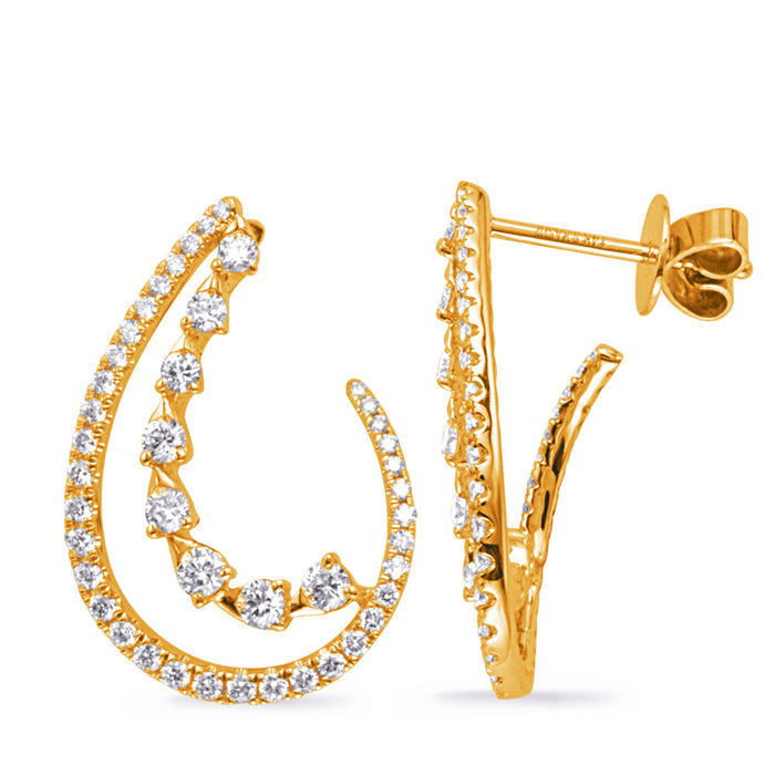 Yellow Gold Diamond Earring - E8069YG