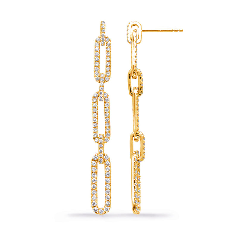 Yellow Gold Diamond Earring - E8074YG