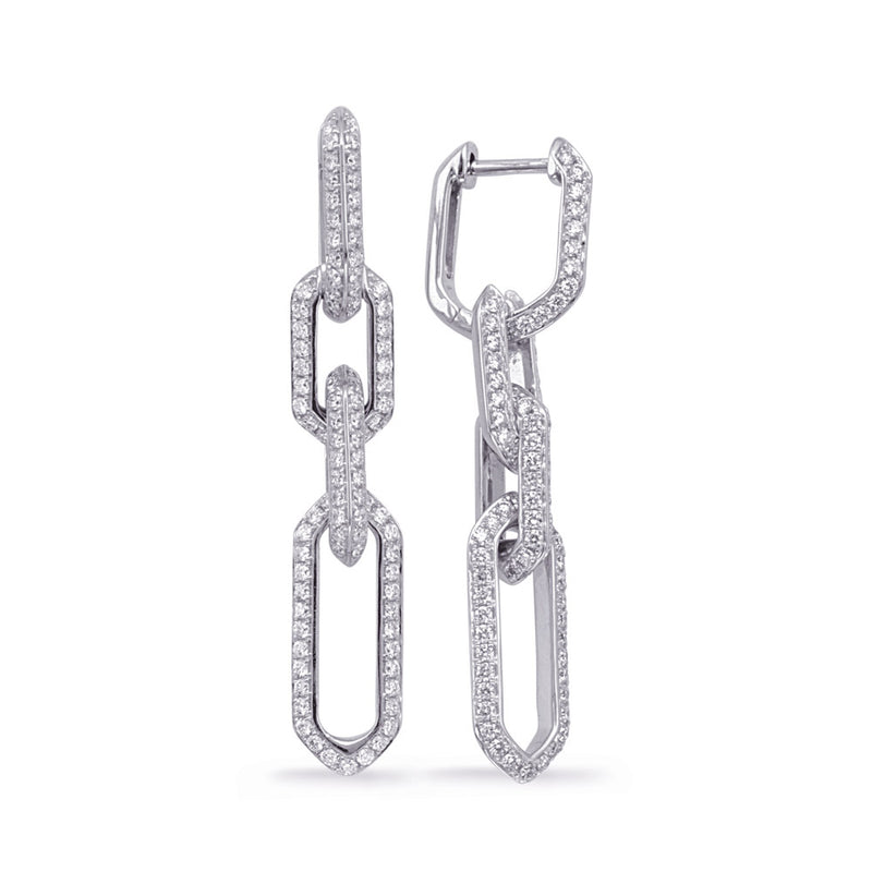 White Gold Diamond Earring - E8078WG