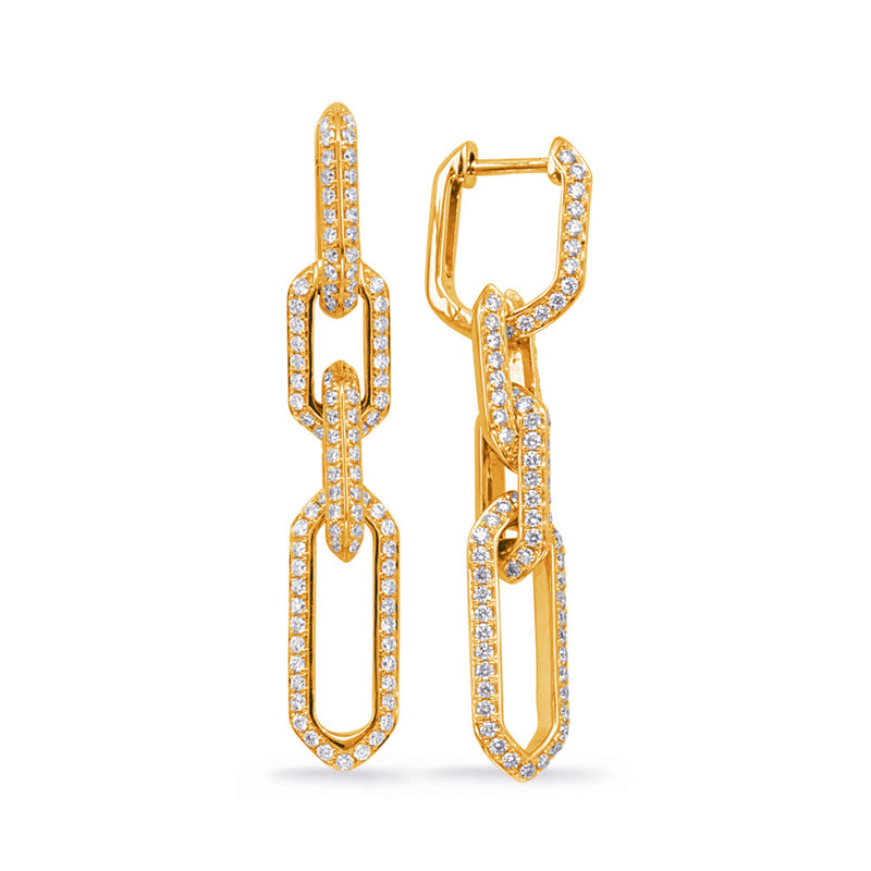 Yellow Gold Diamond Earring - E8078YG