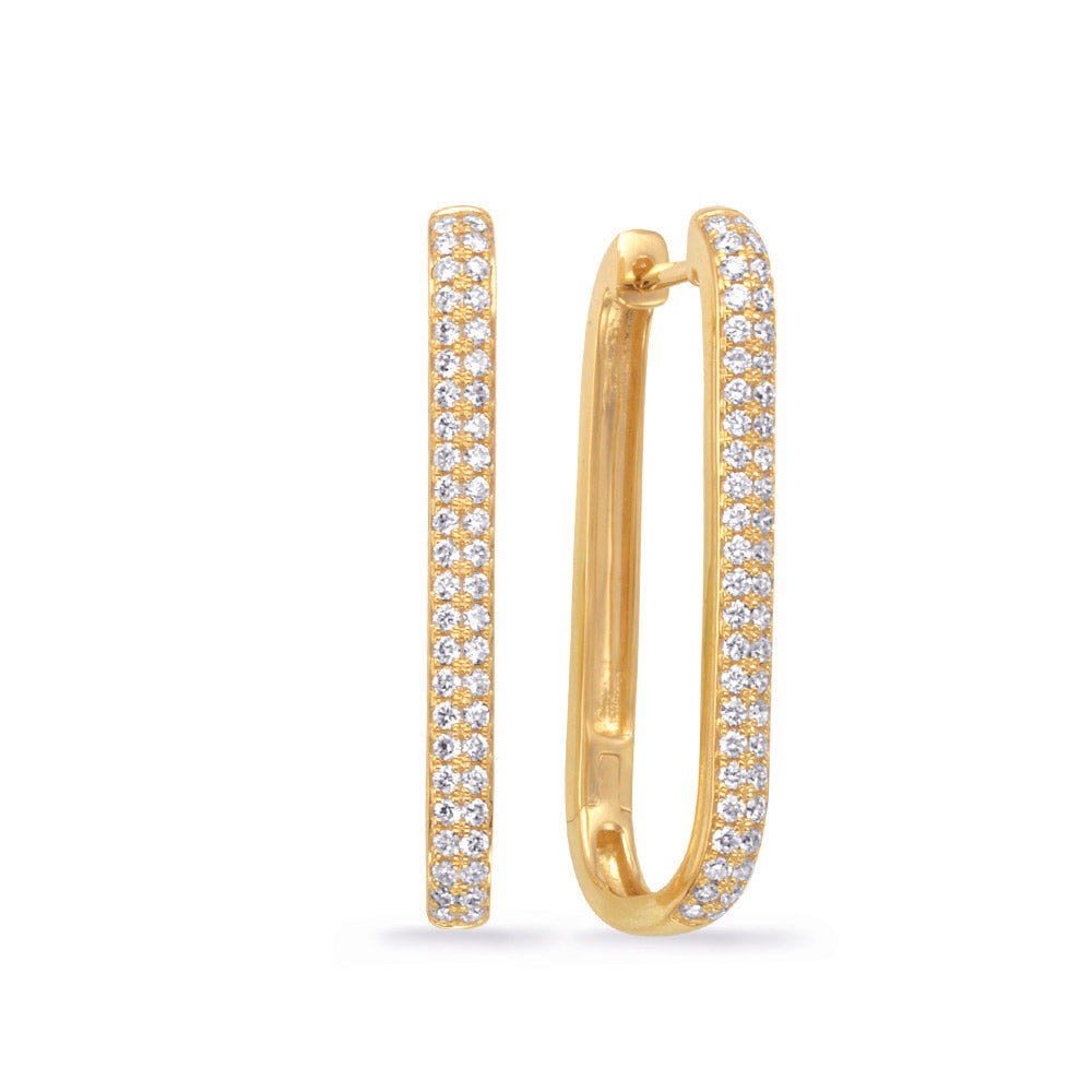 Yellow Gold Diamond Earring - E8080YG