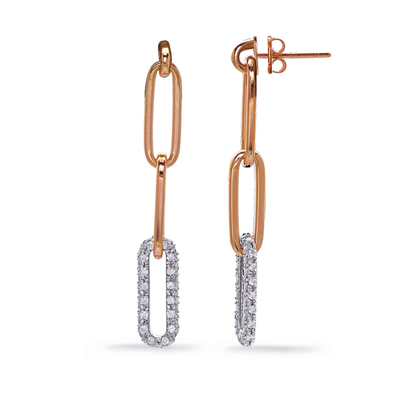 Rose & White Gold Diamond Earring - E8083RW