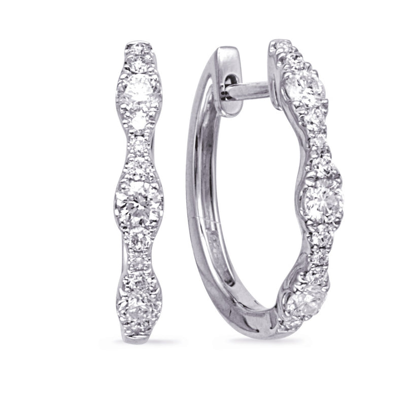 White Gold Diamond Earring - E8088WG