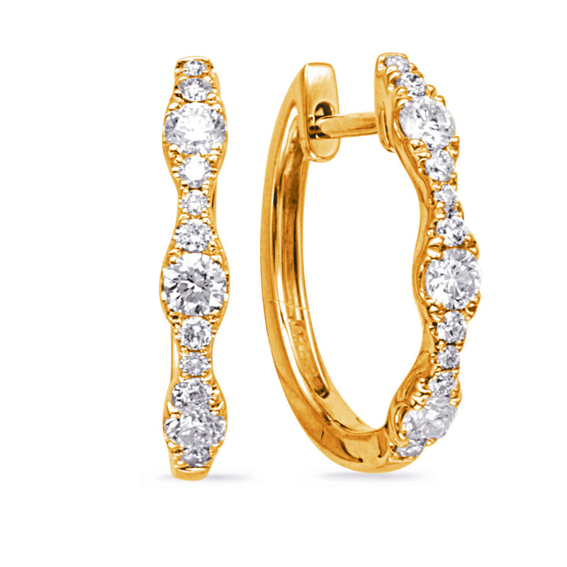 Yellow Gold Diamond Earring - E8088YG