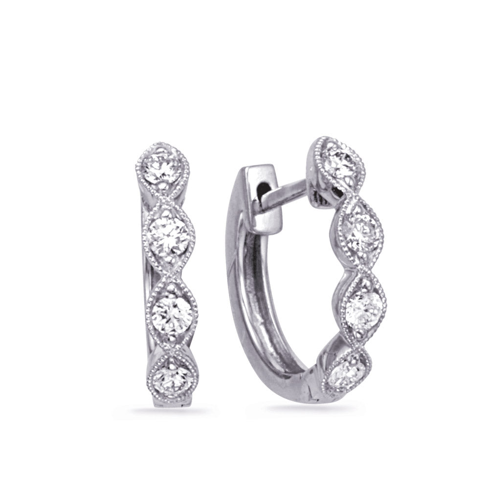 White Gold Diamond Earring - E8090WG