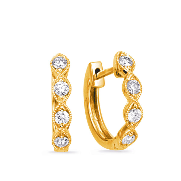 Yellow Gold Diamond Earring - E8090YG
