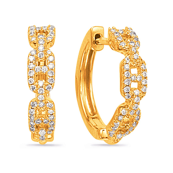 Yellow Gold Diamond Earring - E8092YG