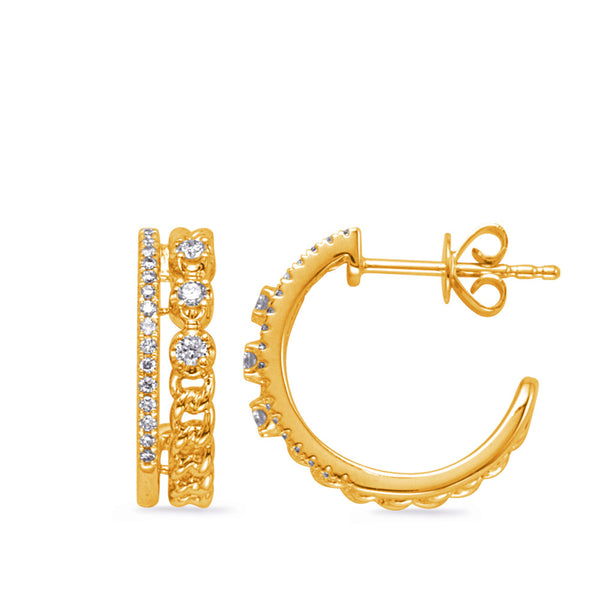 Yellow Gold Diamond Earring - E8094YG