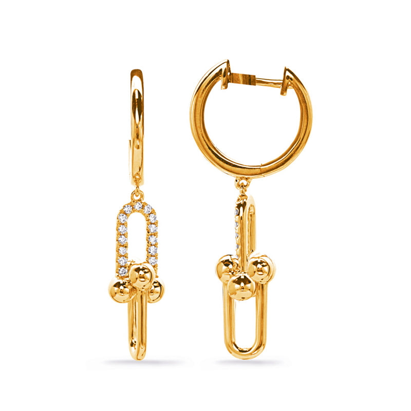 Yellow Gold Diamond Earring - E8096YG