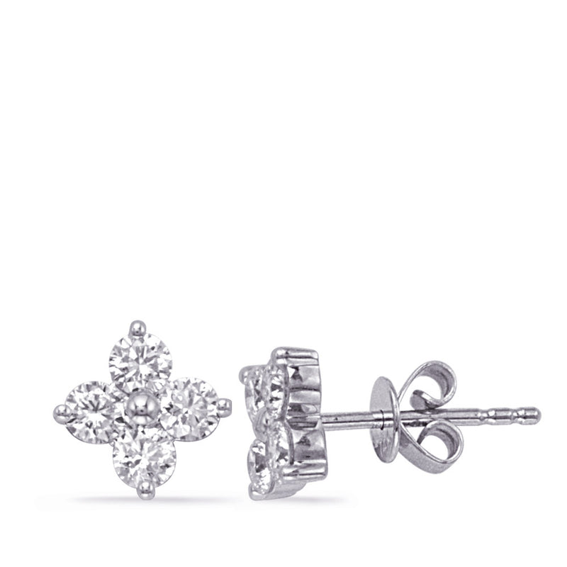 White Gold Diamond Earring - E8097WG