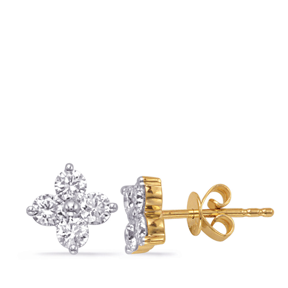 Yellow Gold Diamond Earring - E8097YG