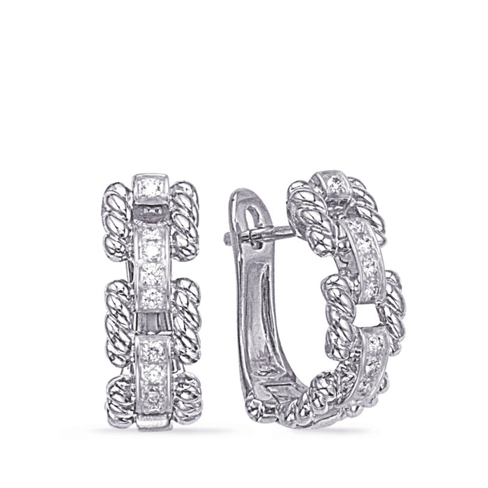 White Gold Diamond Earring - E8099WG