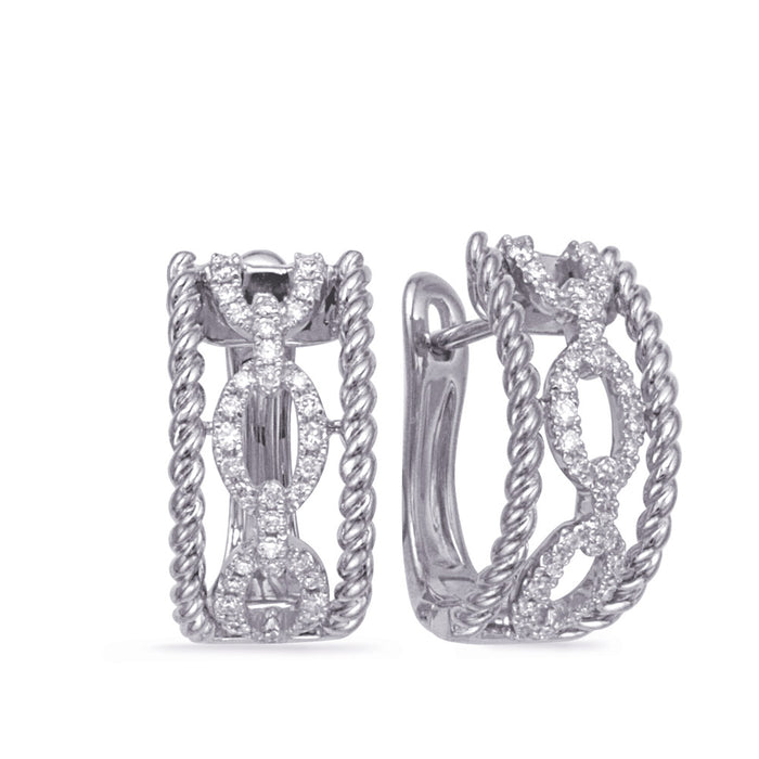 White Gold Diamond Earring - E8101WG