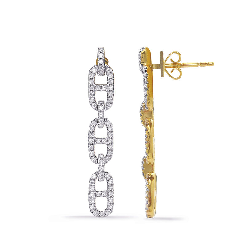 Yellow Gold Diamond Earring - E8102YG