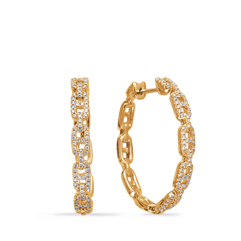 Yellow Gold Diamond Earring - E8104YG