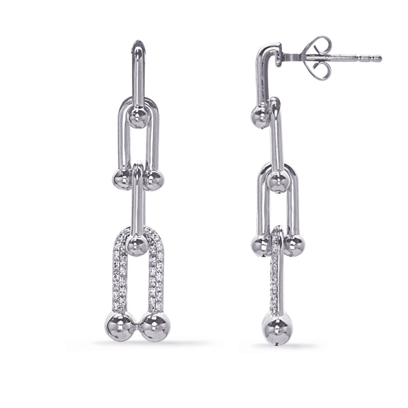 White Gold Diamond Earring - E8108WG