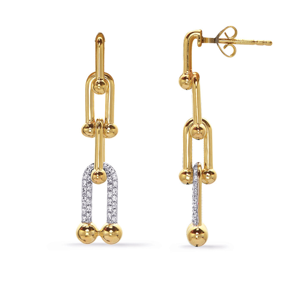 Yellow Gold Diamond Earring - E8108YG