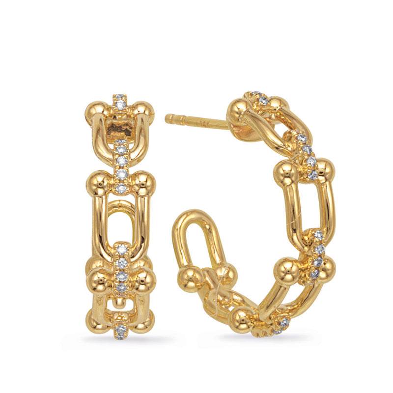 Yellow Gold Diamond Earring - E8112YG