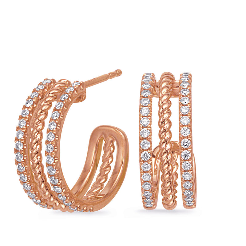 Rose Gold Diamond Earring - E8115RG