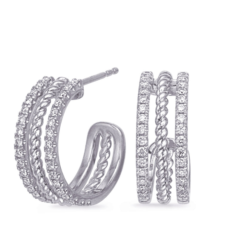 White Gold Diamond Earring - E8115WG