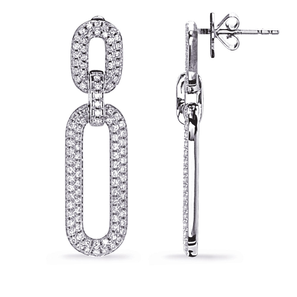 White Gold Diamond Earring - E8116WG