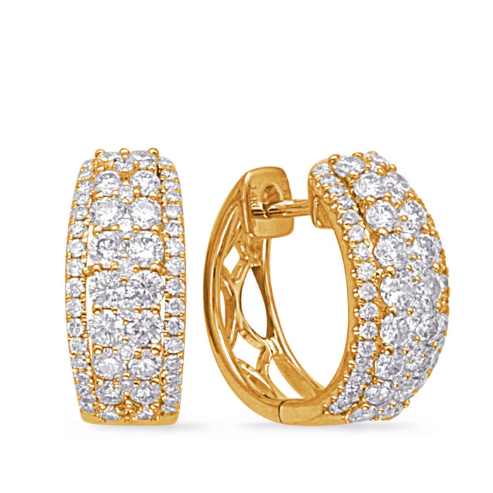 Yellow Gold Diamond  Earring - E8117YG