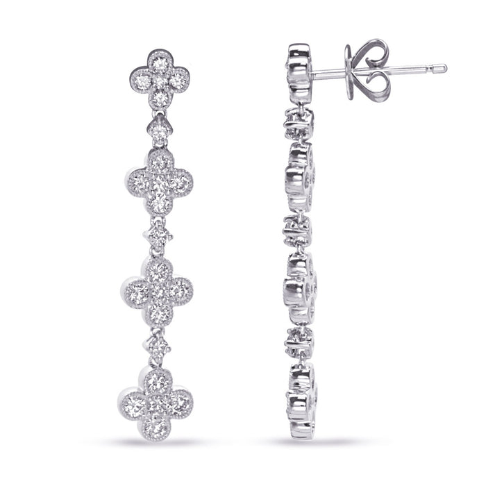 White Gold Diamond Earring - E8129WG