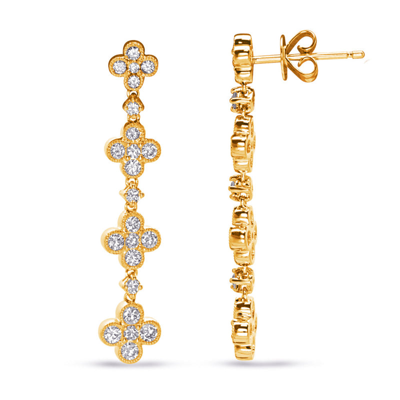 Yellow Gold Diamond Earring - E8129YG