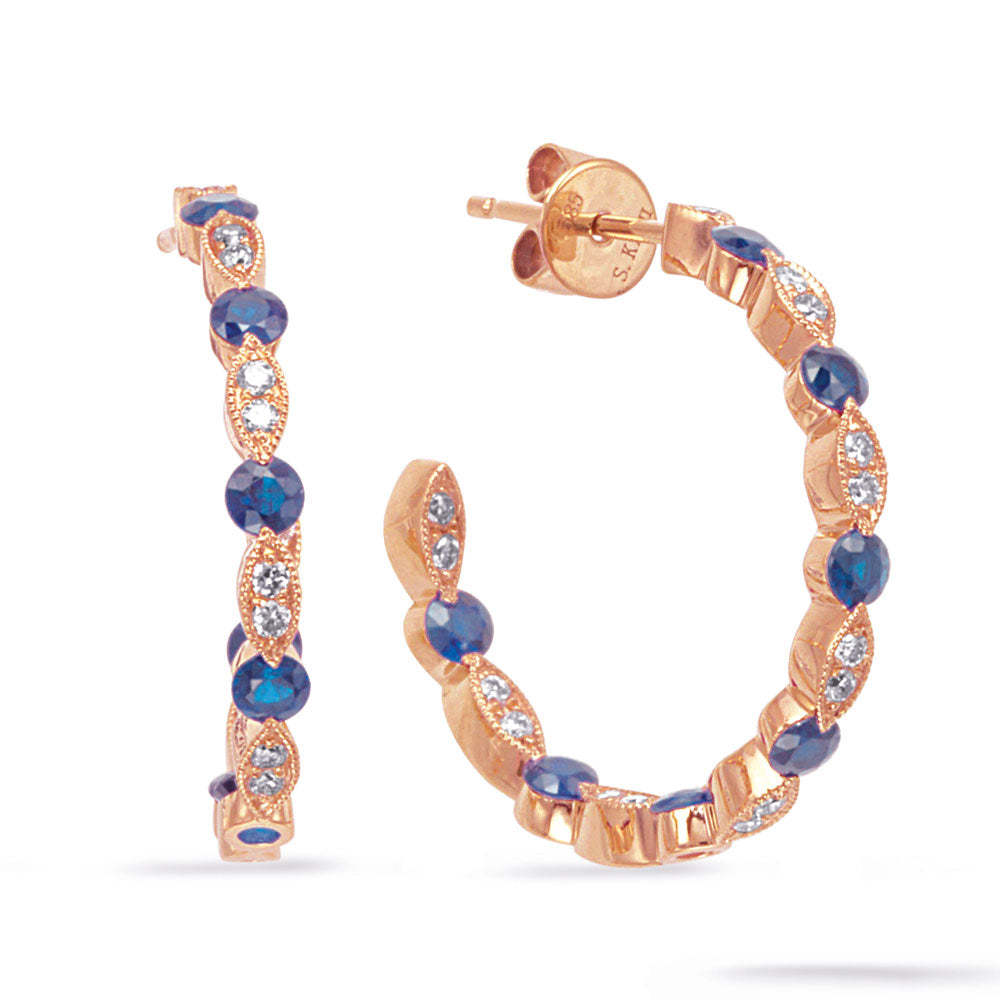 Rose Gold Diamond & Sapphire Earring - E8142-SRG