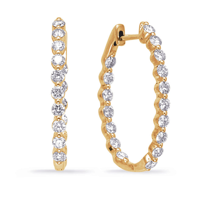 Yellow Gold Diamond Earring - E8145YG