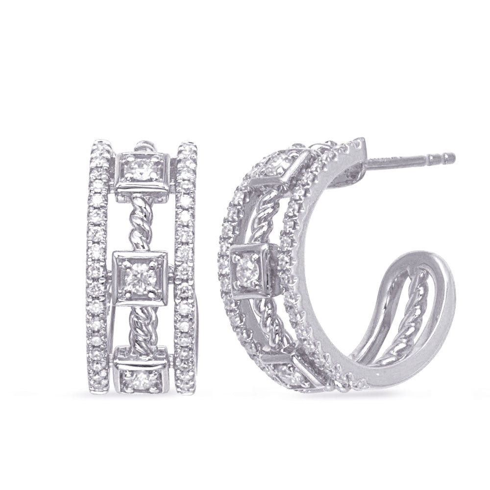 White  Gold Diamond Earring - E8148WG