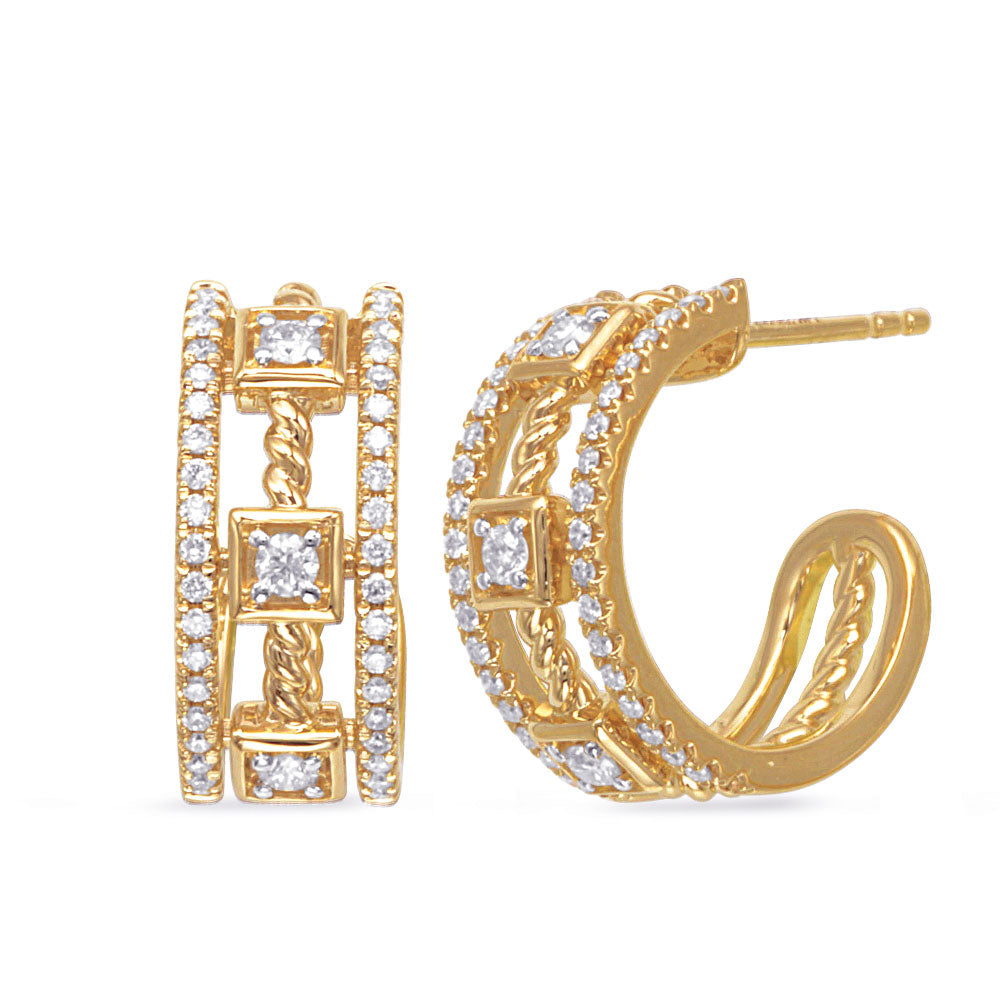 Yellow Gold Diamond Earring - E8148YG