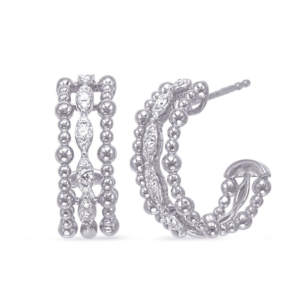 White Gold Diamond Earring - E8151WG