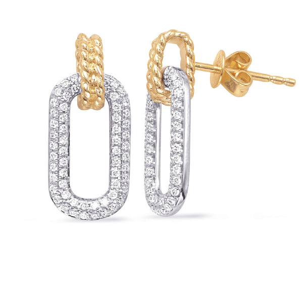 Yellow & White Gold Diamond Earring - E8153YW