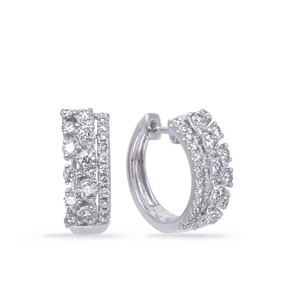 White Gold Diamond Earring - E8154WG