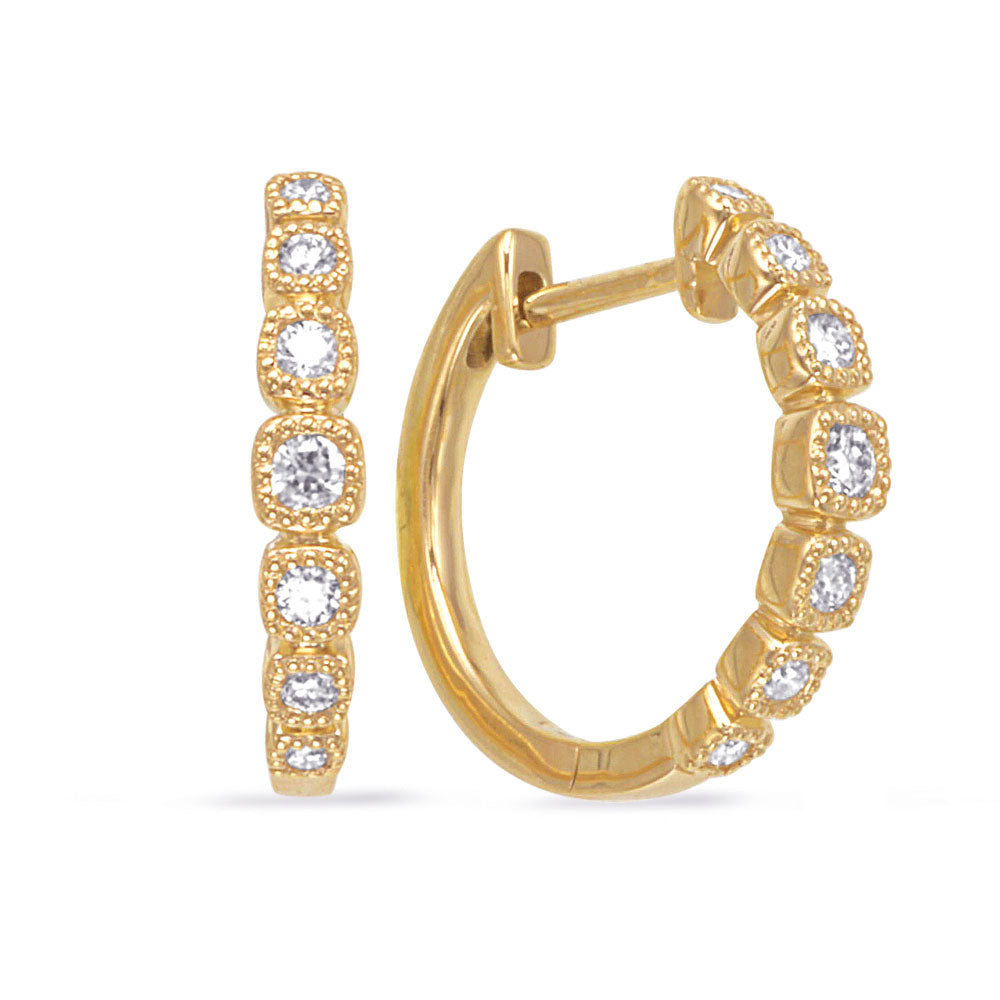Yellow Gold Diamond Earring - E8155YG
