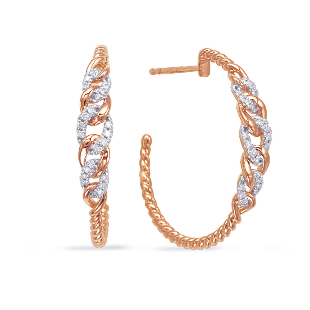 Rose  Gold Diamond Earring - E8159RG