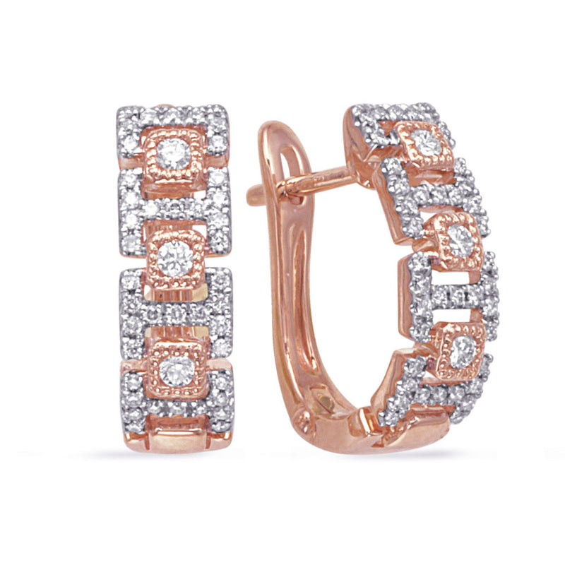 Rose Gold Diamond Earring - E8160RG