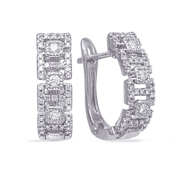 White Gold Diamond Earring - E8160WG