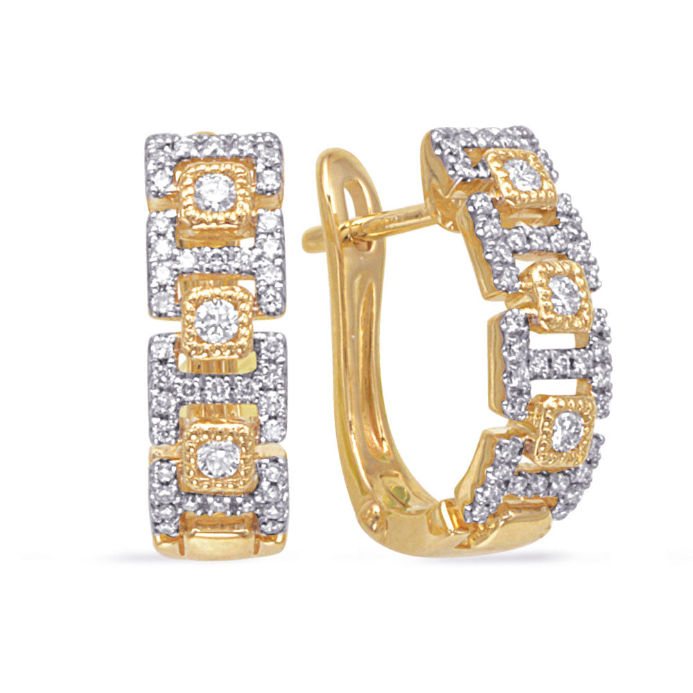 Yellow Gold Diamond Earring - E8160YG