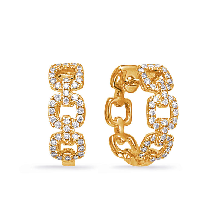 Yellow Gold Diamond Earring - E8163YG