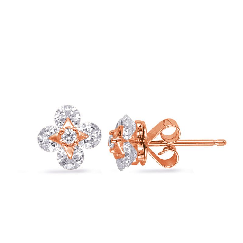 Rose  Gold Diamond Earring - E8176RG