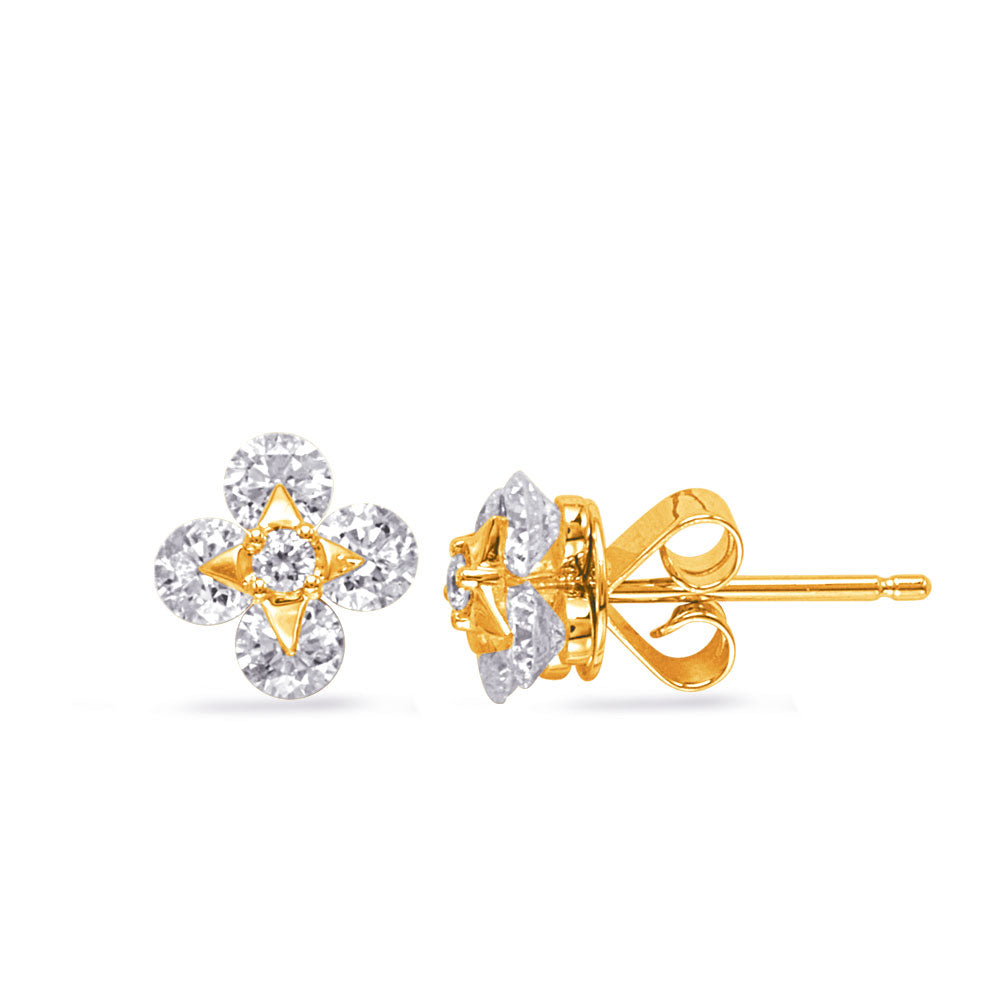 Yellow Gold Diamond Earring - E8176YG