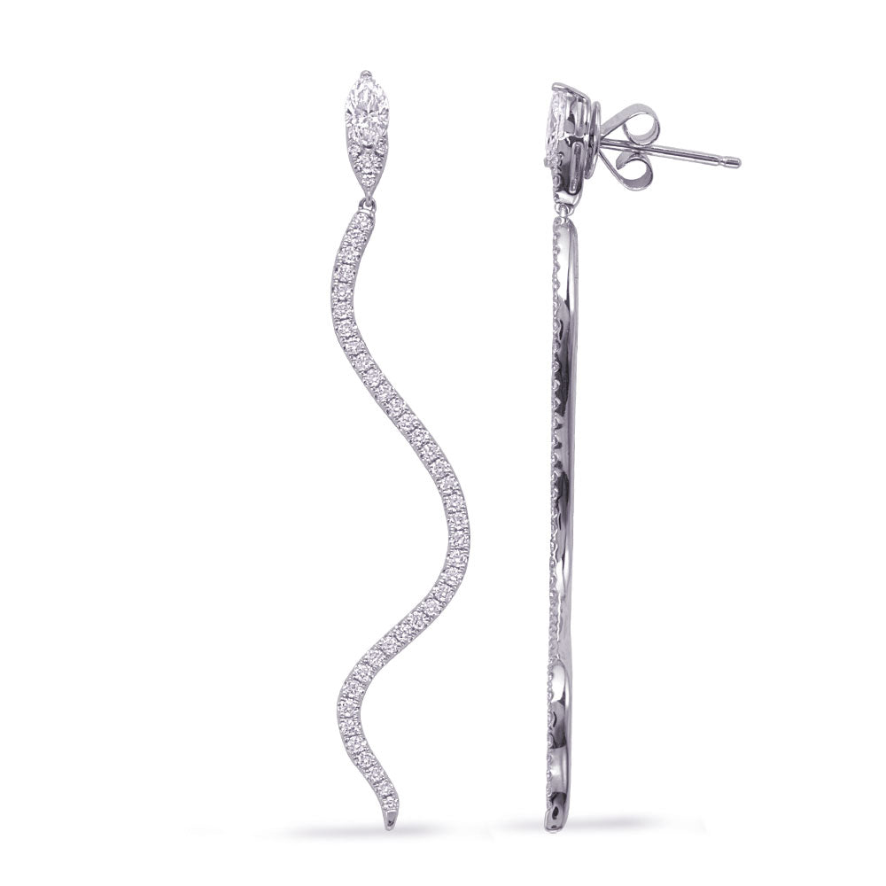 White Gold Diamond Earring - E8177WG